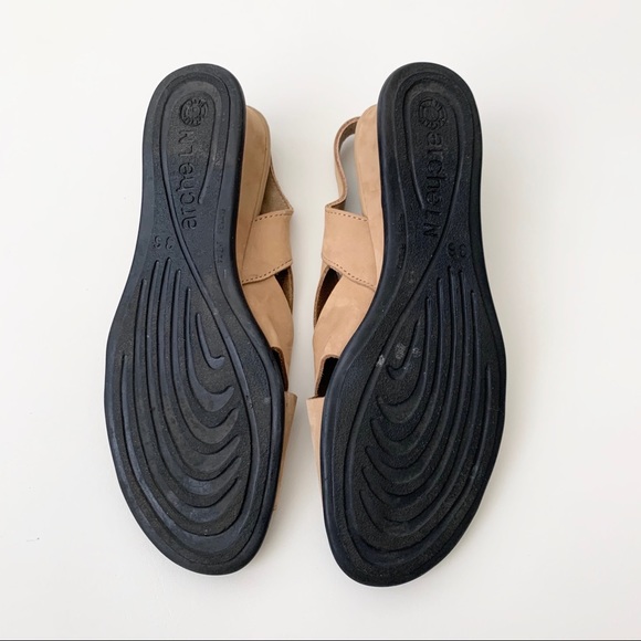 ARCHE Beige/Tan Leather Sandal w/ Wedge Heel Sz 36 - Picture 6 of 11